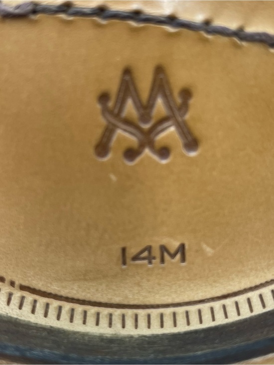 Mezlan SZ 14M Camel Tonal Contrast Pebble Leather Classic Penny Loafer-MSRP $425 main image 4